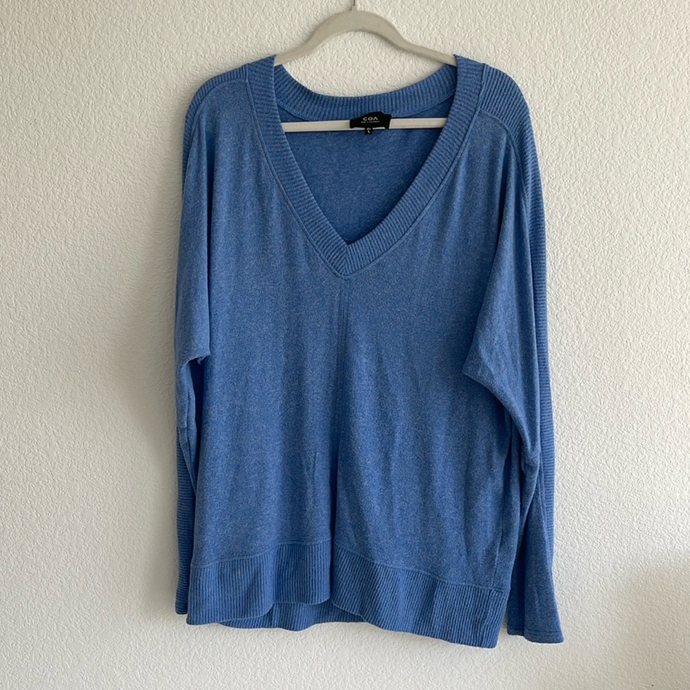 COA Bright Blue V-Neck Sweater - Size L